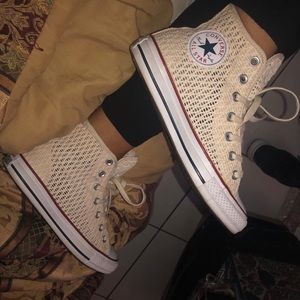 Beige mesh Converse *READ DESCRIPTION
